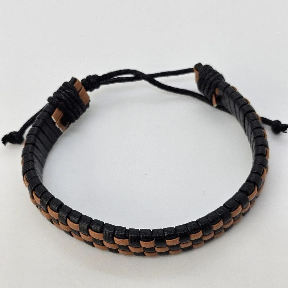 3PC‎ Men's Gift Set Fashion Watch Set Luxury Leather Bracelet and Necklace